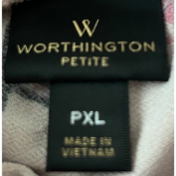 WORTHINGTON PETITE SLEEVELESS STAND-UP ELASTIC COLLAR, WOMENS, PXL, PINK PURPLE - Picture 9 of 10